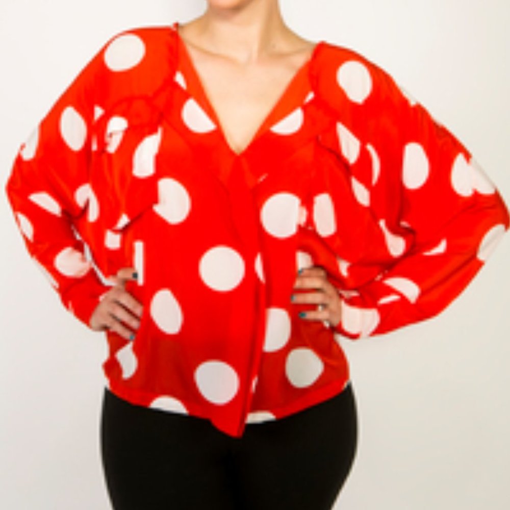 Red Polka Dot Blouse